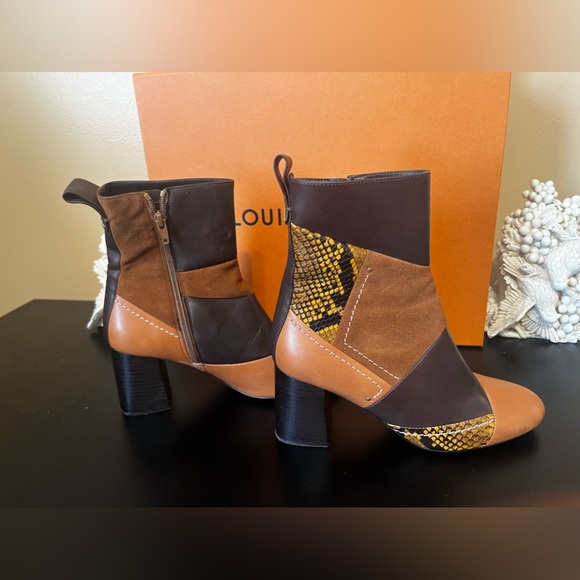 SEE BY CHLOE- TYRA PATCHWORK BOOT BROWN/TAN SNAKE - Size 38 (7.5) - Firm Price - Picture 3 of 6